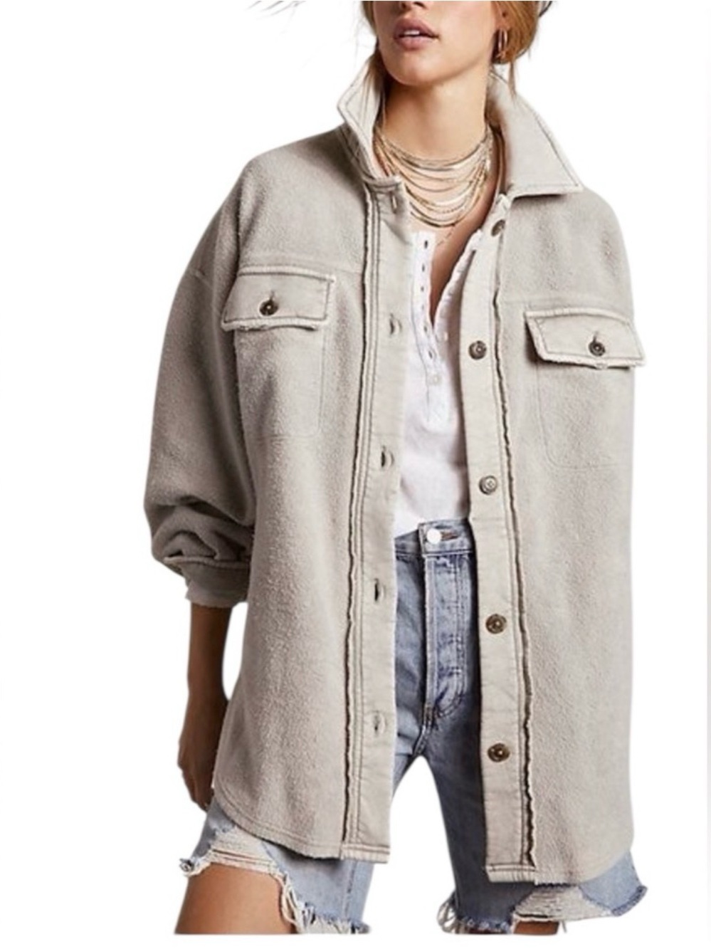 Free People Ruby Jacket, size small in Stone gray